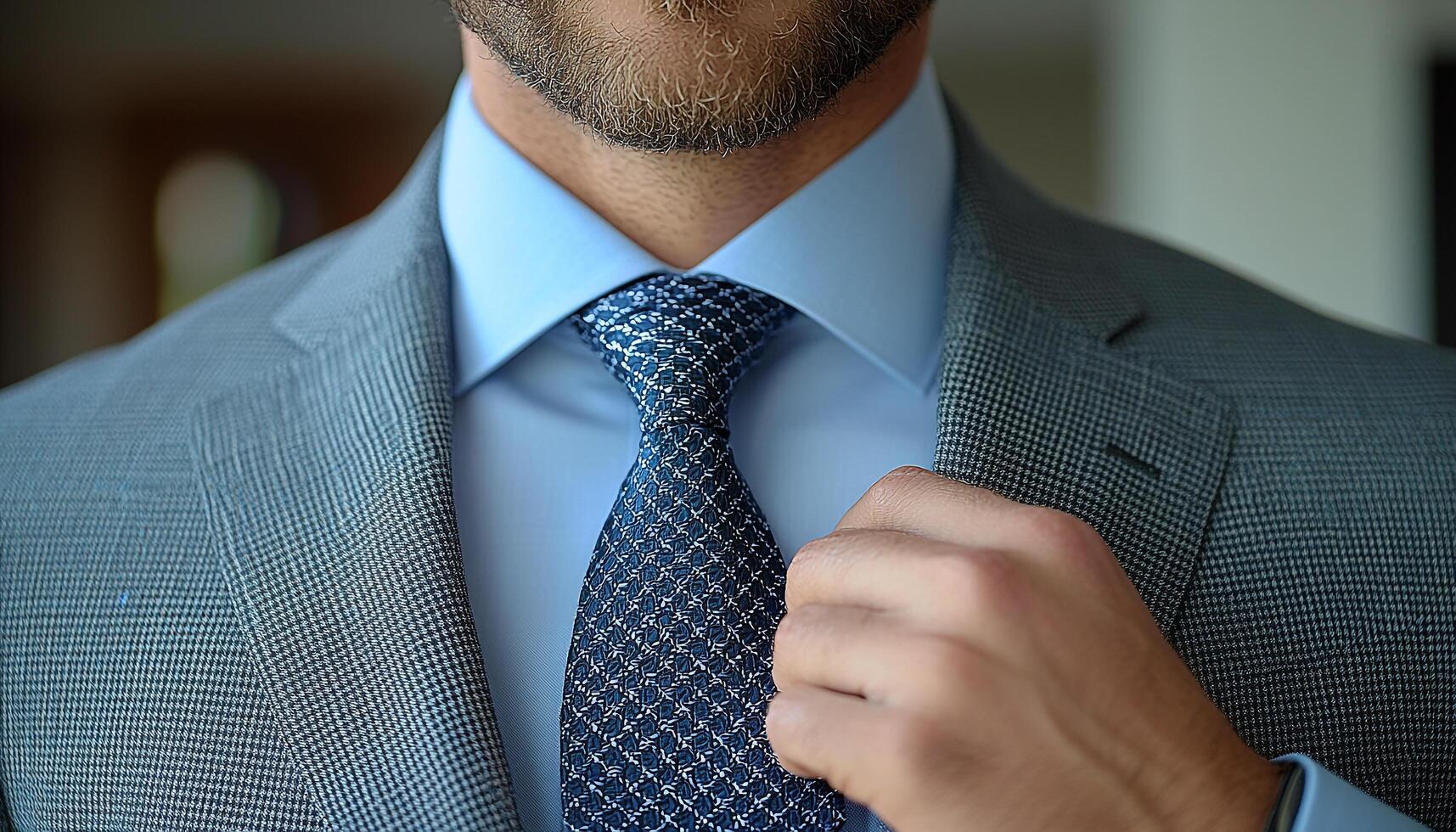 Confident businessman in suit looking at camera indoors generated by AI photo
