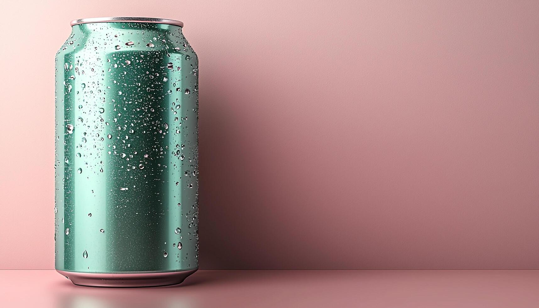 Refreshing soda drop on wet metallic bottle surface generated by AI photo
