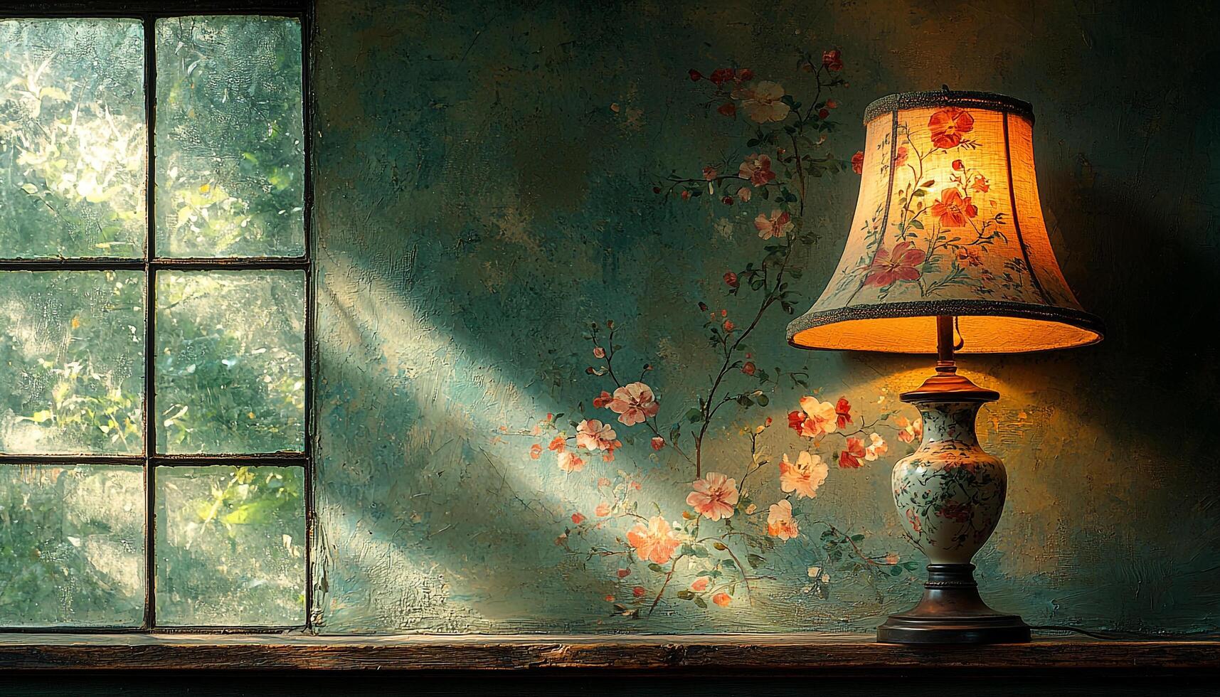 Dark rustic room with old fashioned elegance and antique vase generated by AI photo