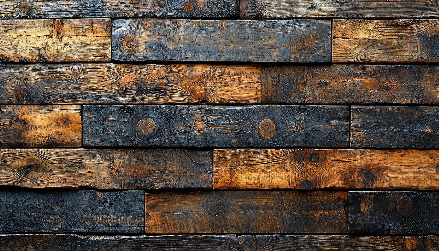 Rough old timber plank pattern on rustic wall generated by AI photo