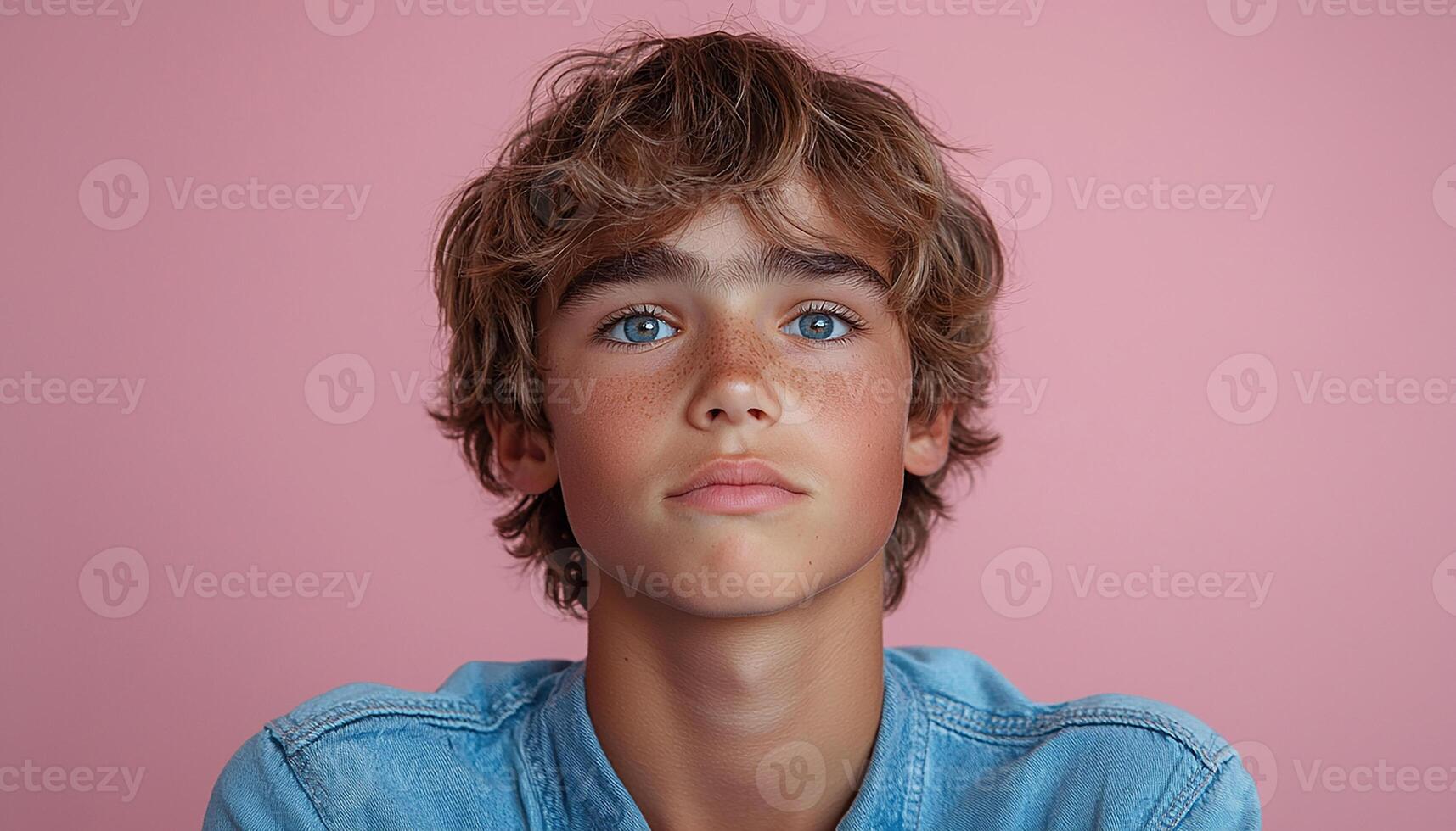 Cute boys looking at camera, smiling with confidence generated by AI photo