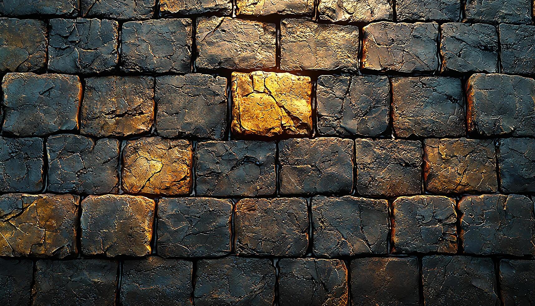 Old brick wall with rough stone pattern backdrop generated by AI photo