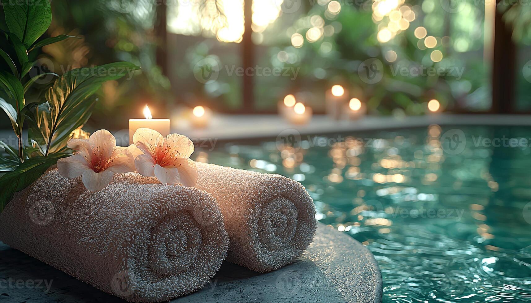 Luxury spa treatment for pampering and relaxation generated by AI photo