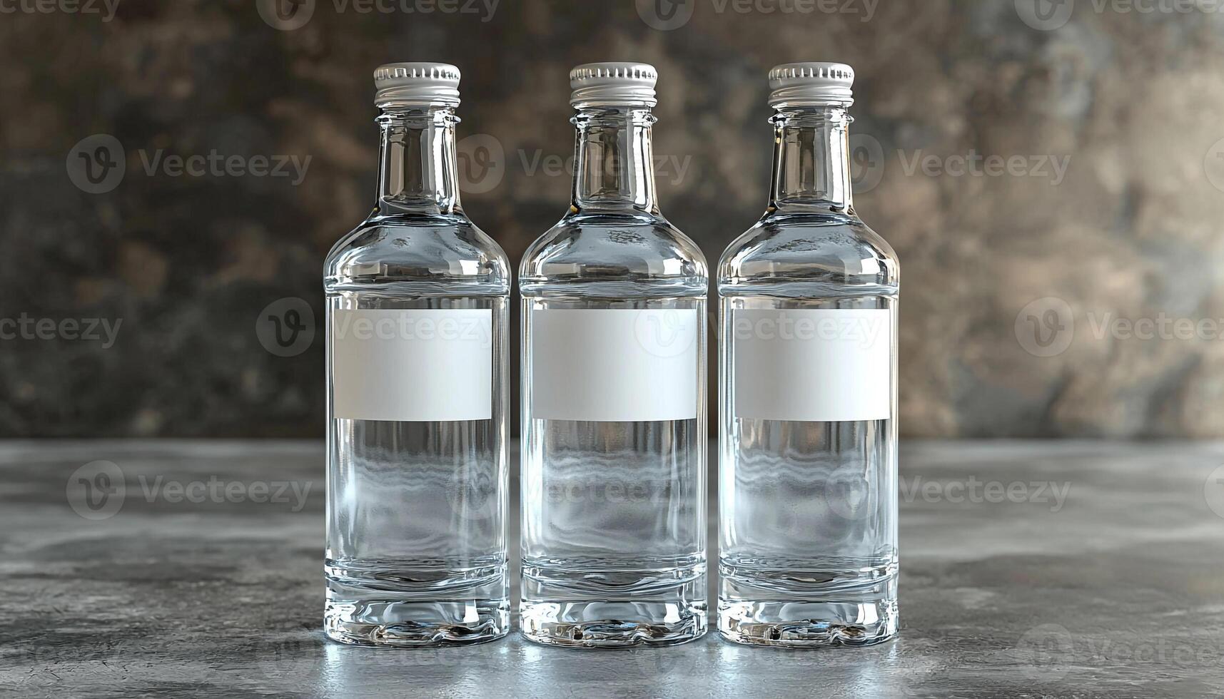 Glass bottle filled with fresh whiskey on table generated by AI photo