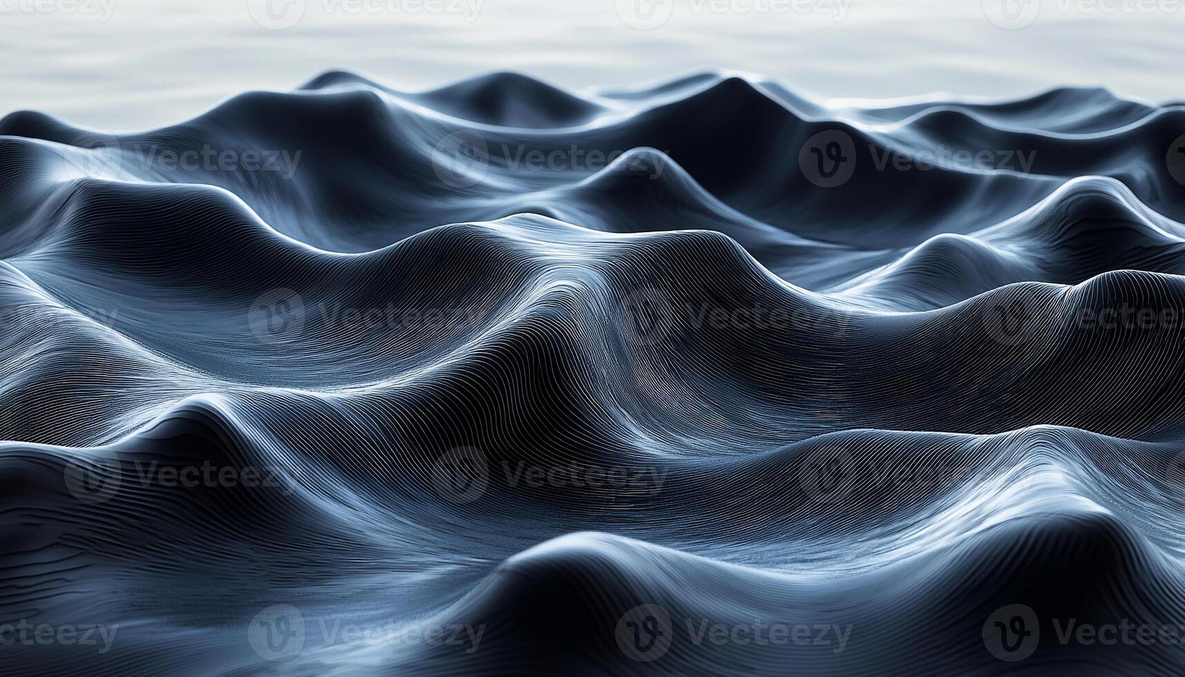 Smooth wave pattern flowing in nature landscape beauty generated by AI photo