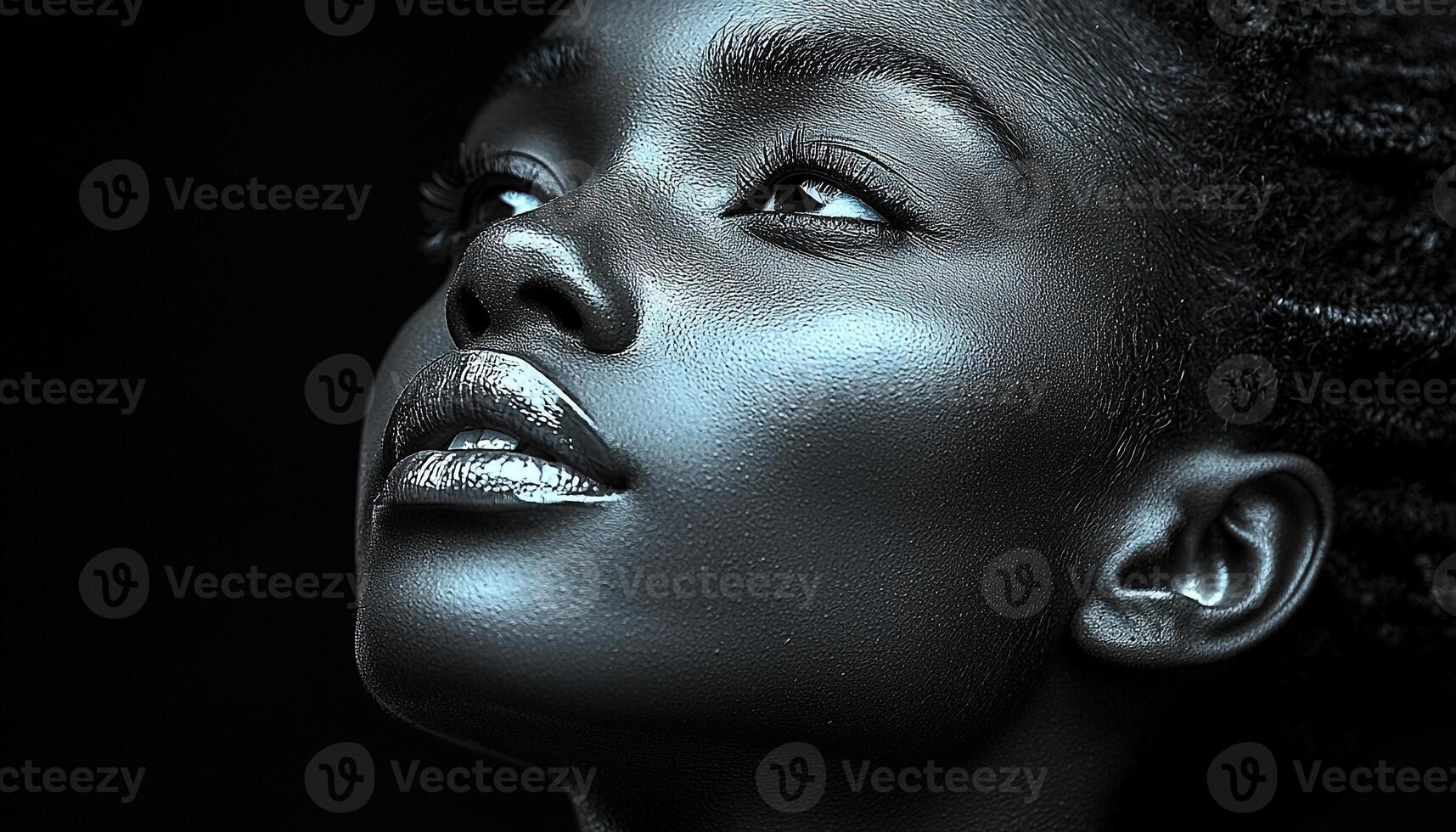 Beautiful woman looking at camera with elegance generated by AI photo