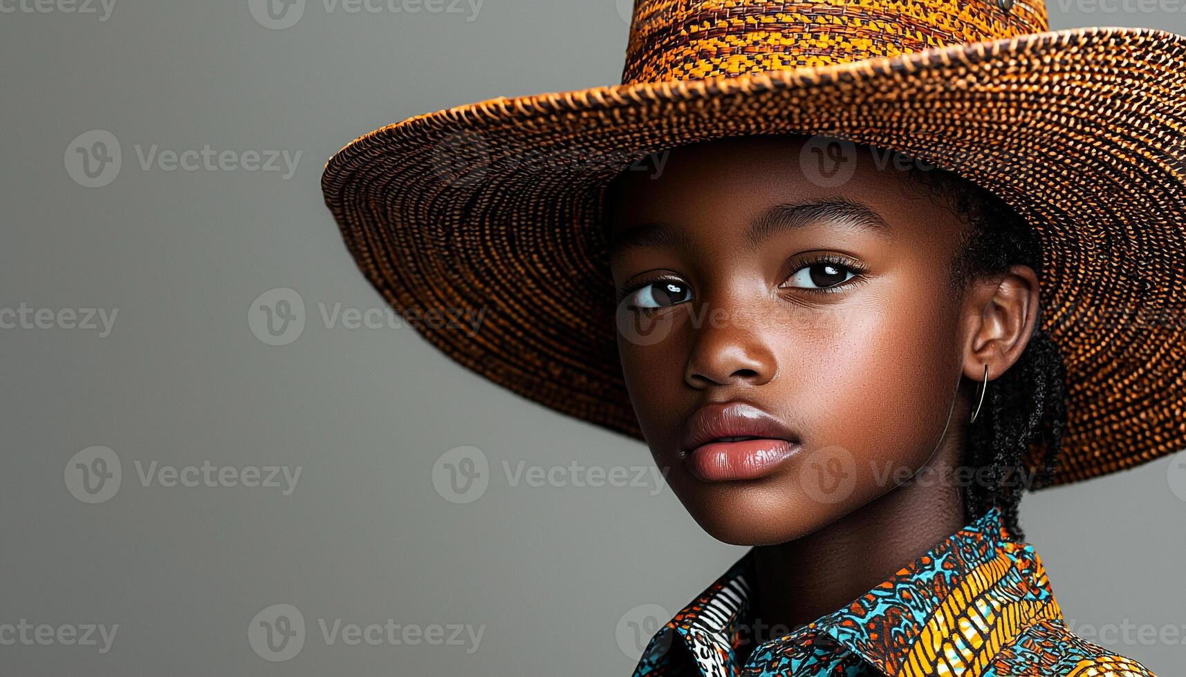 Beautiful African woman looking at camera with confidence generated by AI photo