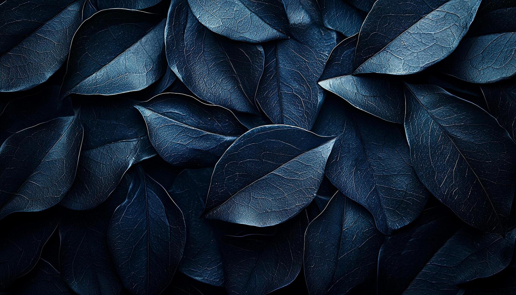 Monochrome leaf pattern on dark forest backdrop, elegance generated by AI photo