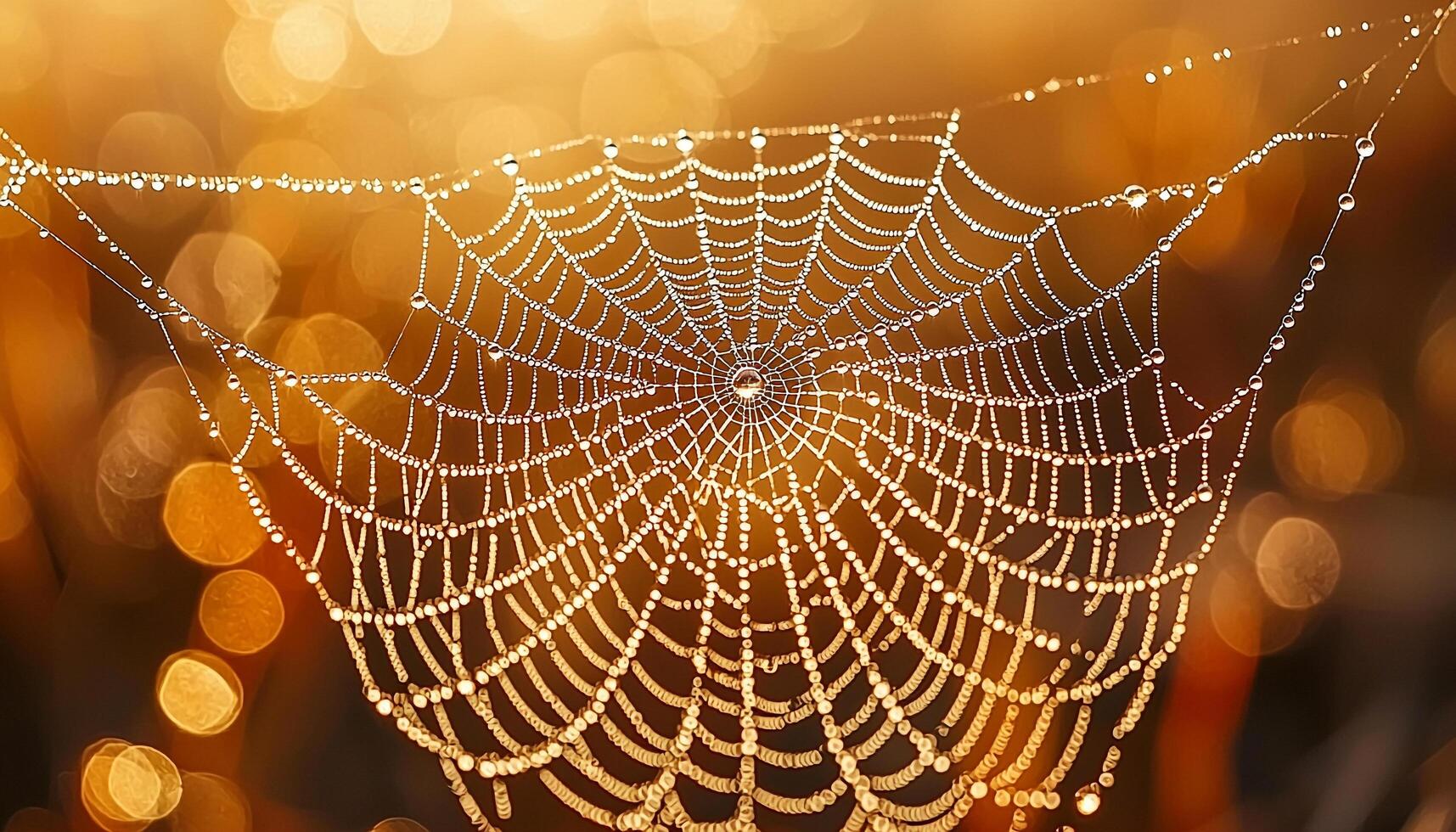 Spider web nature dew drop macro insect wet generated by AI photo