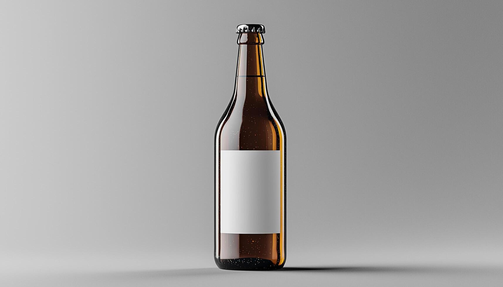 Refreshing beer bottle full of cold, bubbly liquid generated by AI photo
