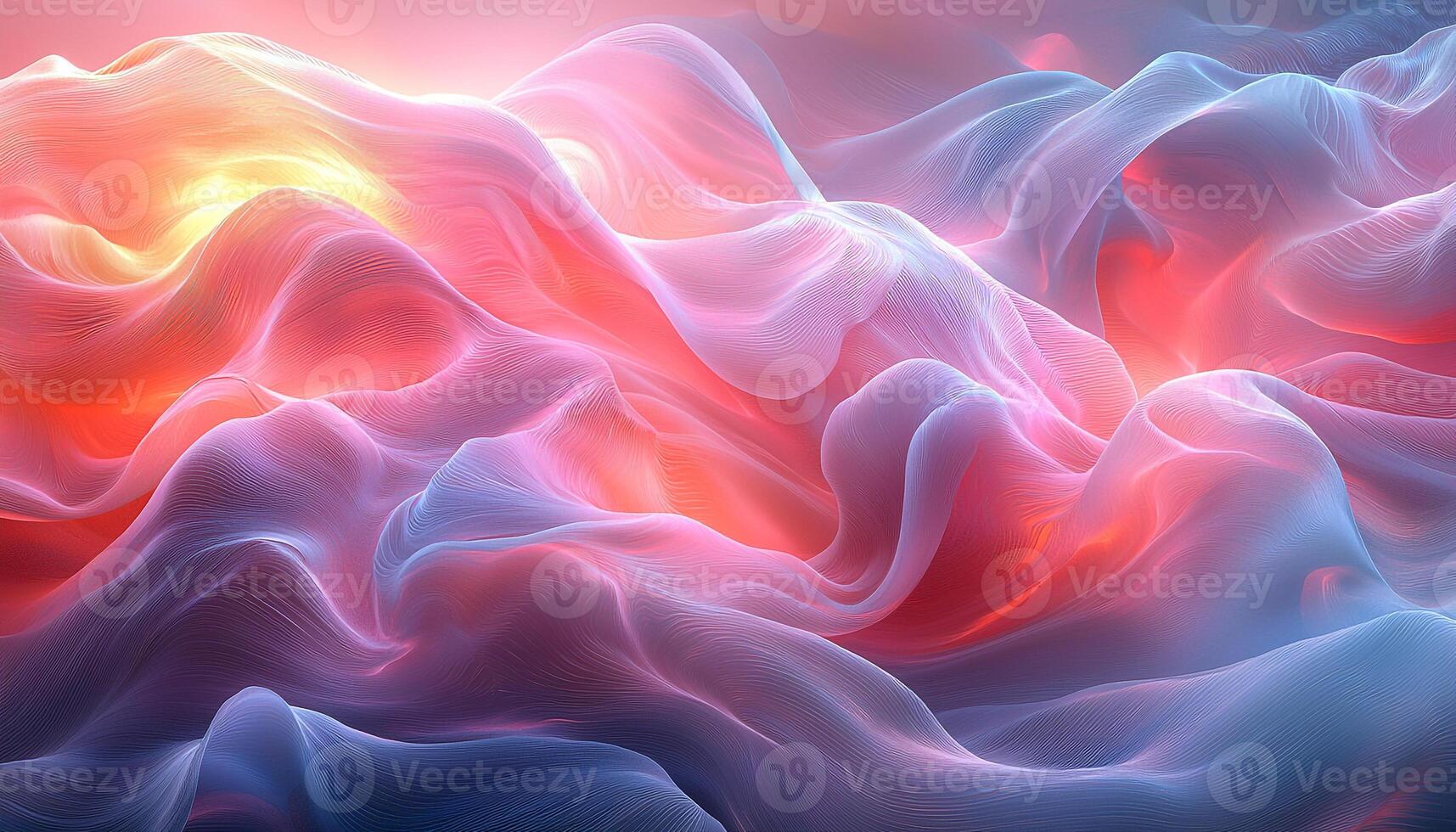 Smooth flowing wave pattern in vibrant futuristic colors generated by AI photo