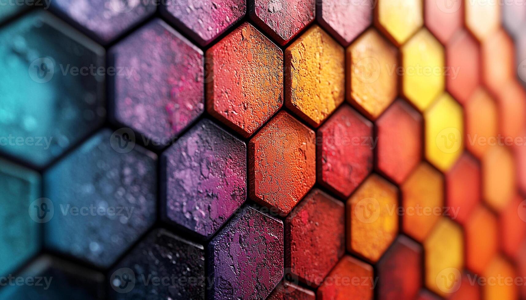 Vibrant colors, geometric shapes, modern architecture, shiny reflection generated by AI photo