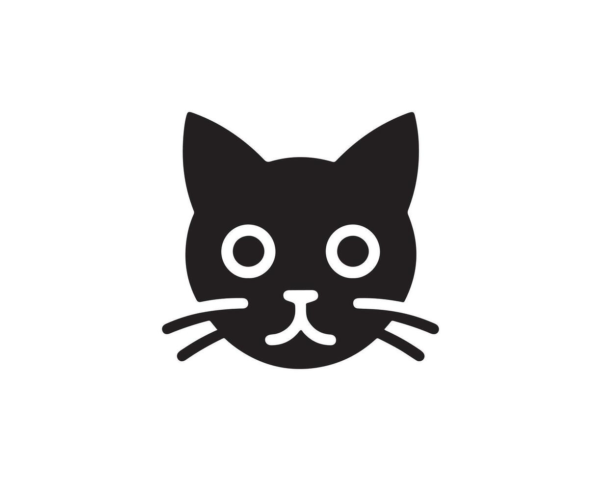A black cat head icon on a white background vector