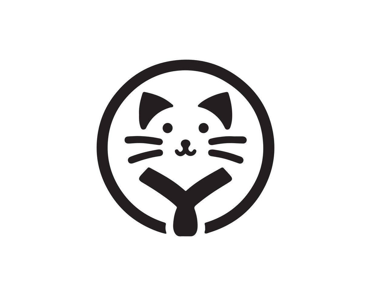 A cat logo with a black and white image vector