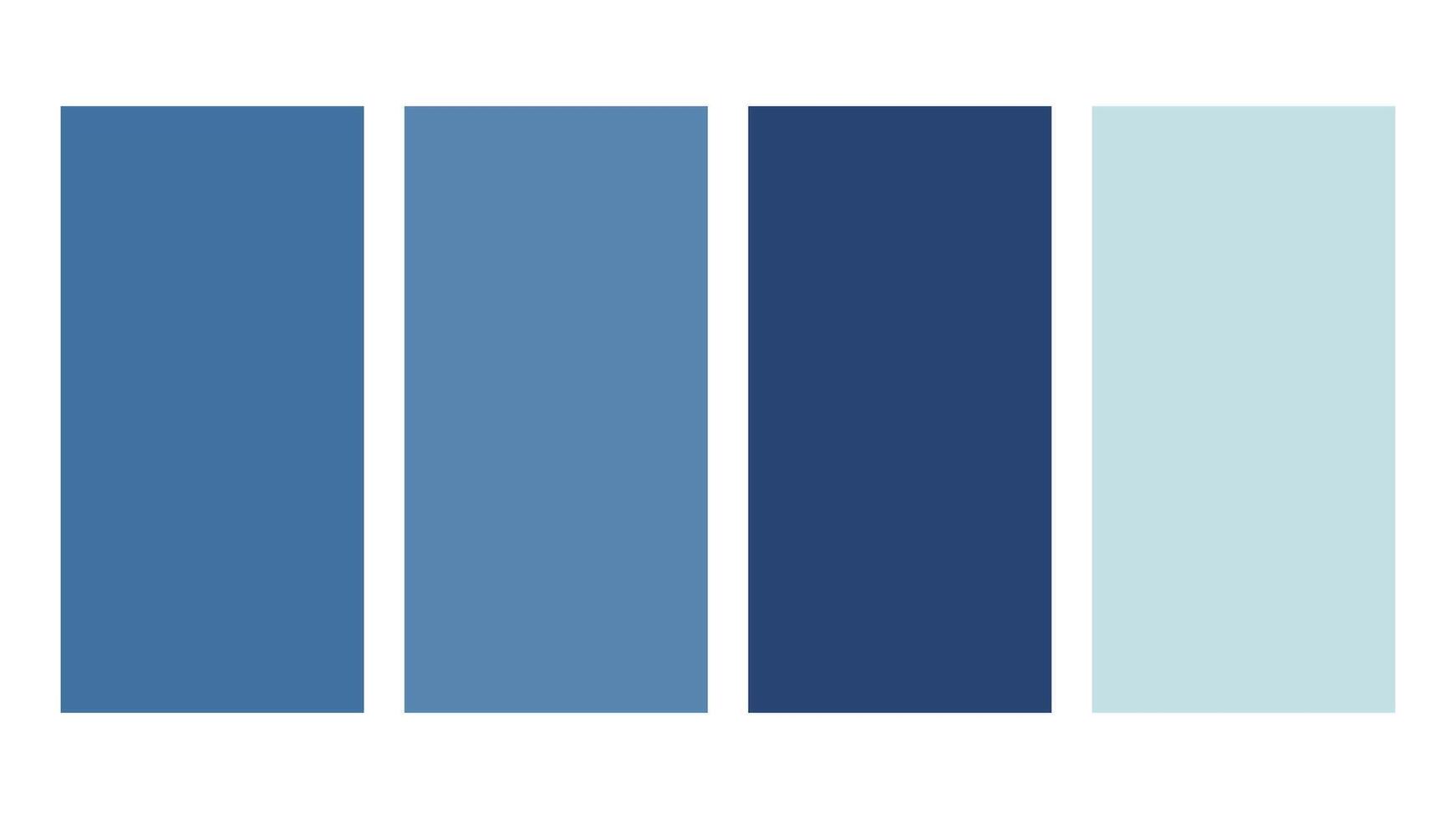Midnight blue, blue gray, dark blue, baby blue color palette. Set of bright color palette combination in rgb hex. Color palette for ui ux design. Abstract illustration for your graphic design, banner vector