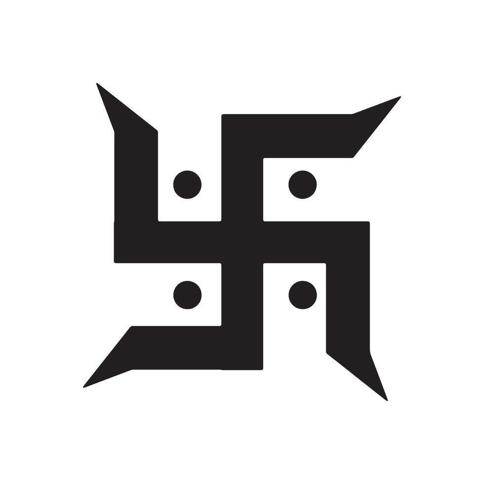 Swastika Icon Illustration Silhouette Art Illustration With White Background. vector