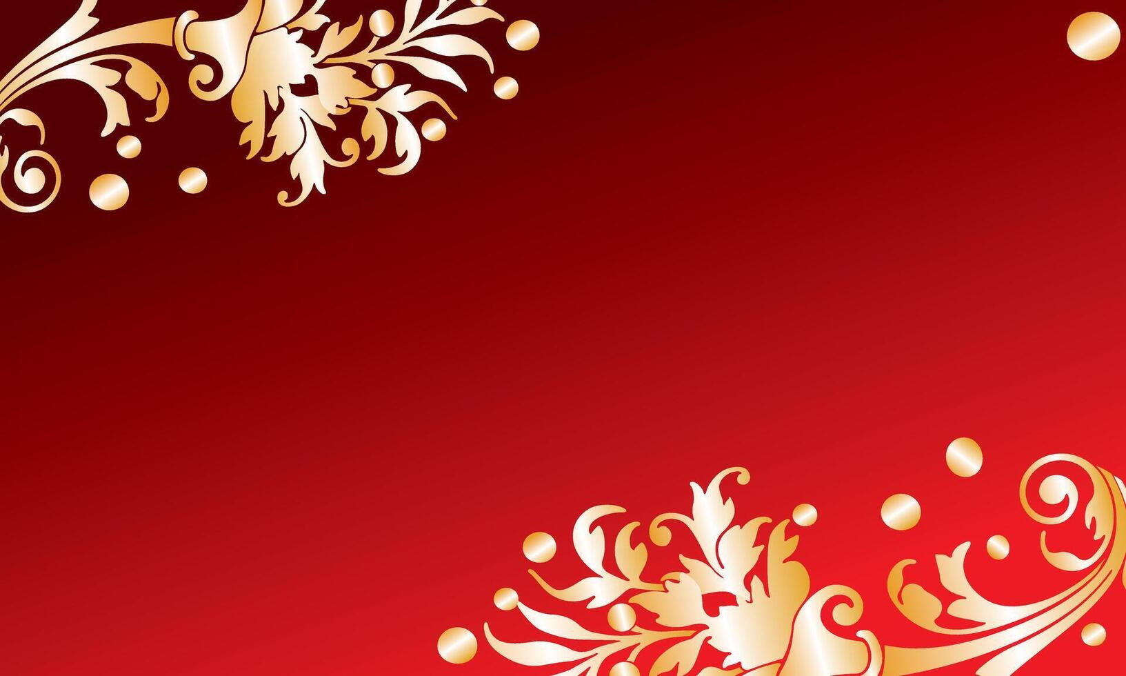 Elegant Red and Gold Floral Background vector