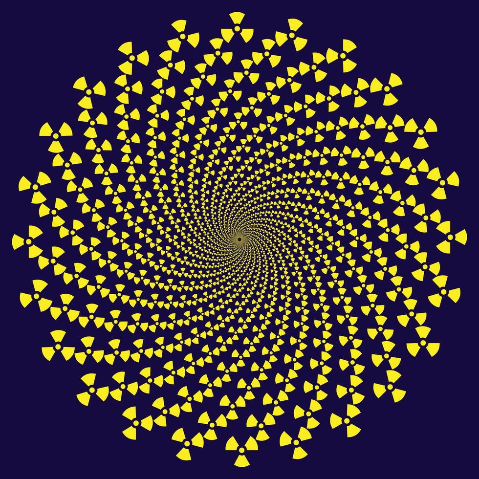 Abstract spiral Radioactive spinning vortex style flower background vector