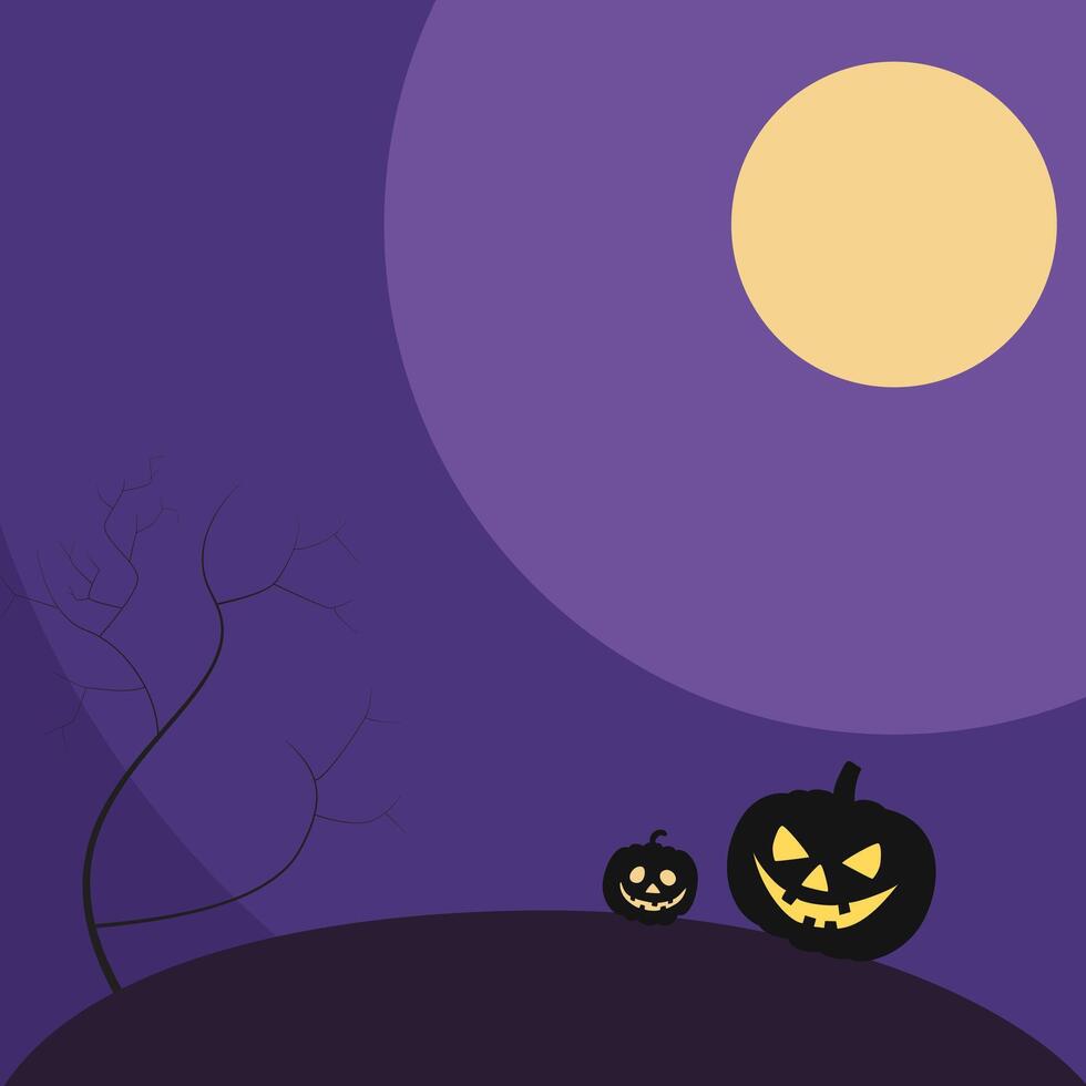 Silent Dark Night Halloween Flat Background vector