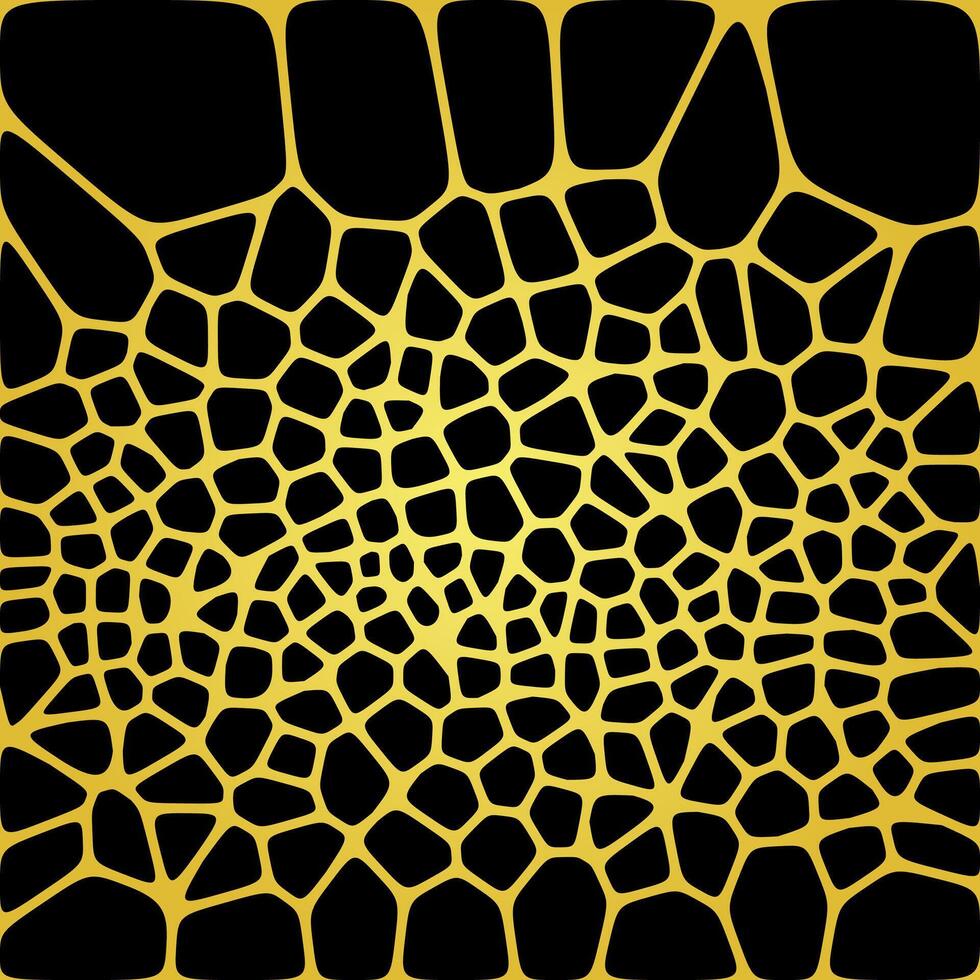 Black and golden voronoi block abstract background design vector