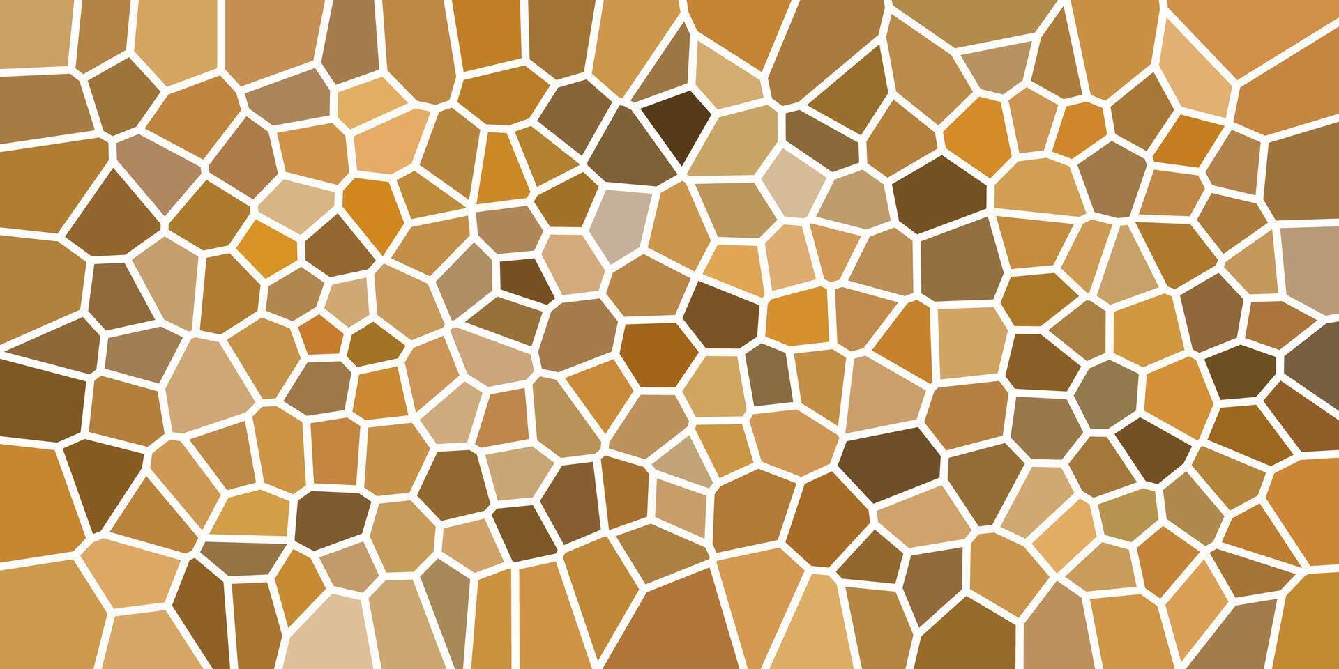 Brown mosaic stone tile or floor seamless pattern vector