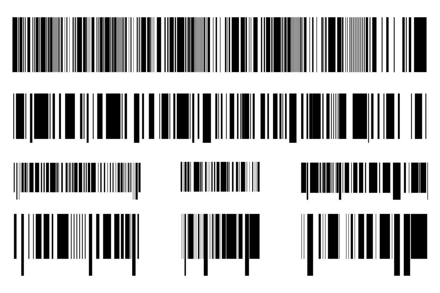 Collection of realistic barcode lines. vector
