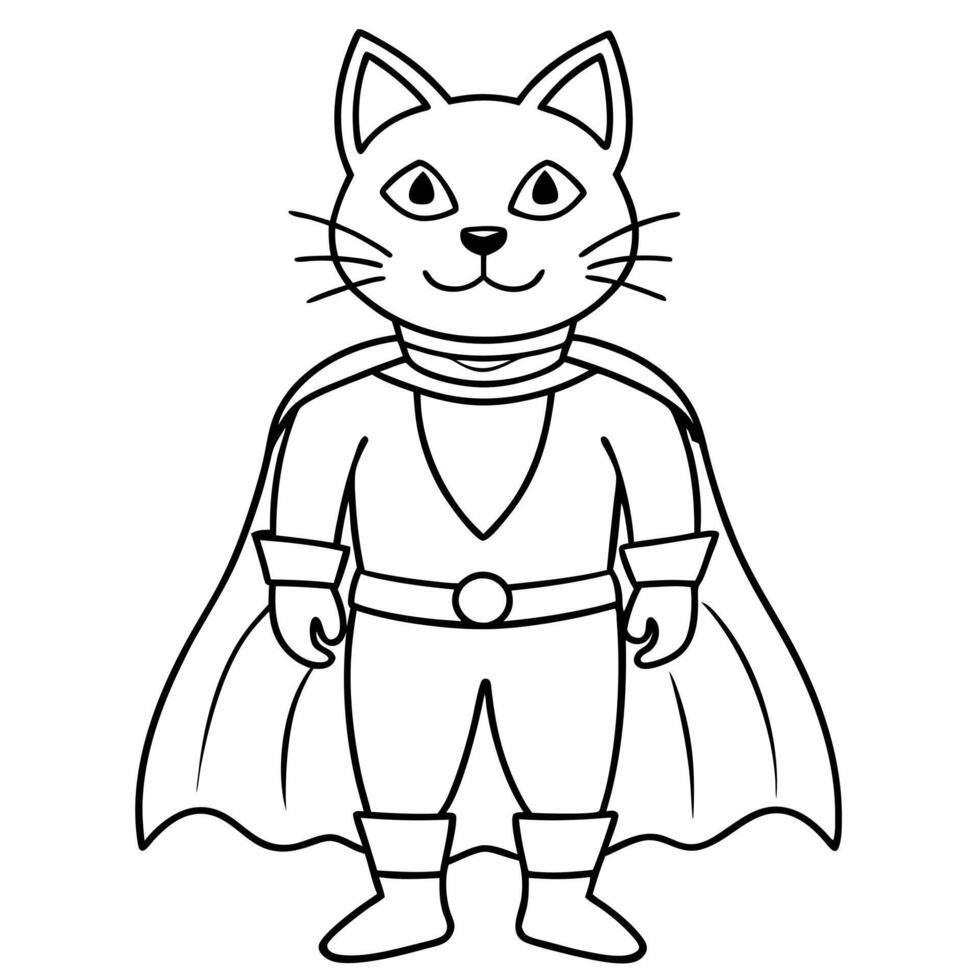 Super cat coloring pages vector