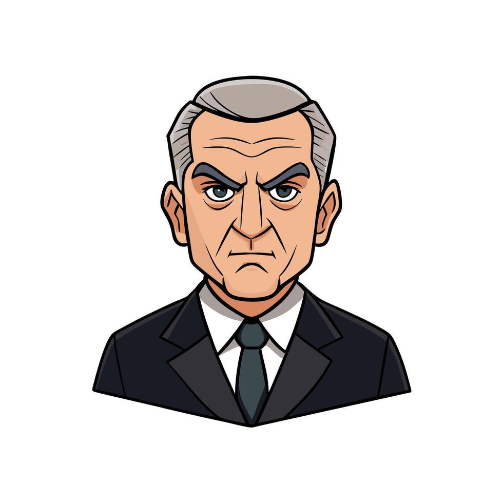 A cartoon image of a man in a suit vector