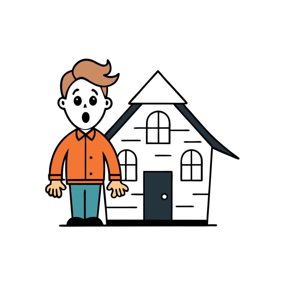 A man standing in front of a house with a big smile vector