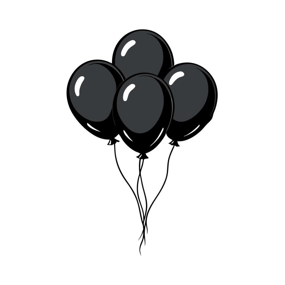 Black balloons on a white background vector