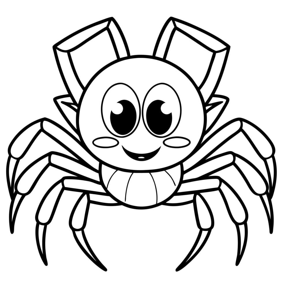 A spider coloring page for kids vector