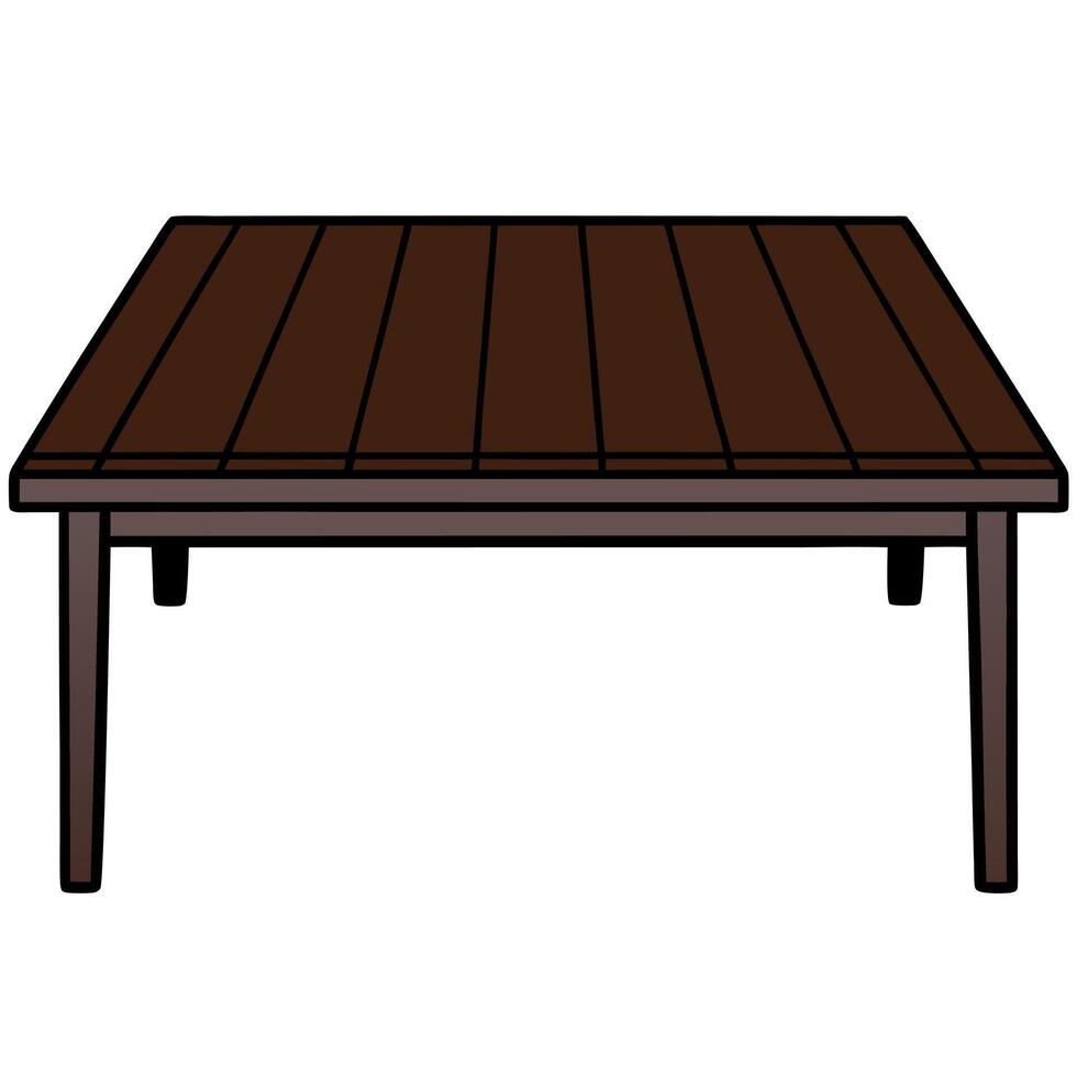 A wooden table with a white background vector