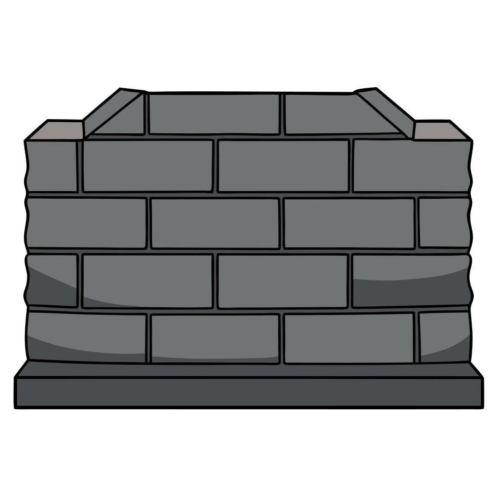A brick wall with a black background vector