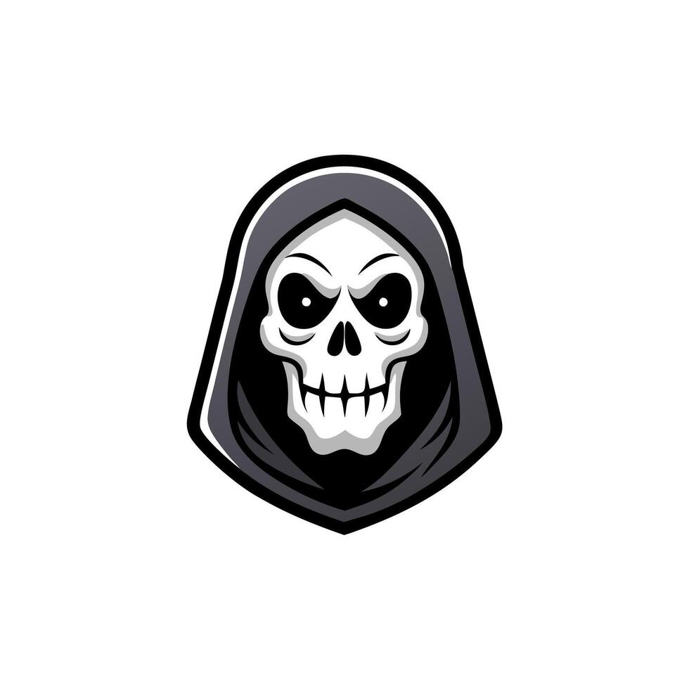 Grim reaper skull logo design vector