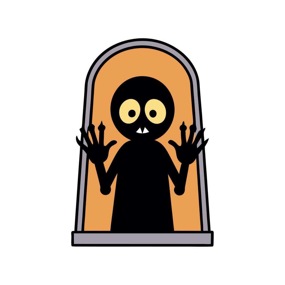 A cartoon character with a black face and hands vector