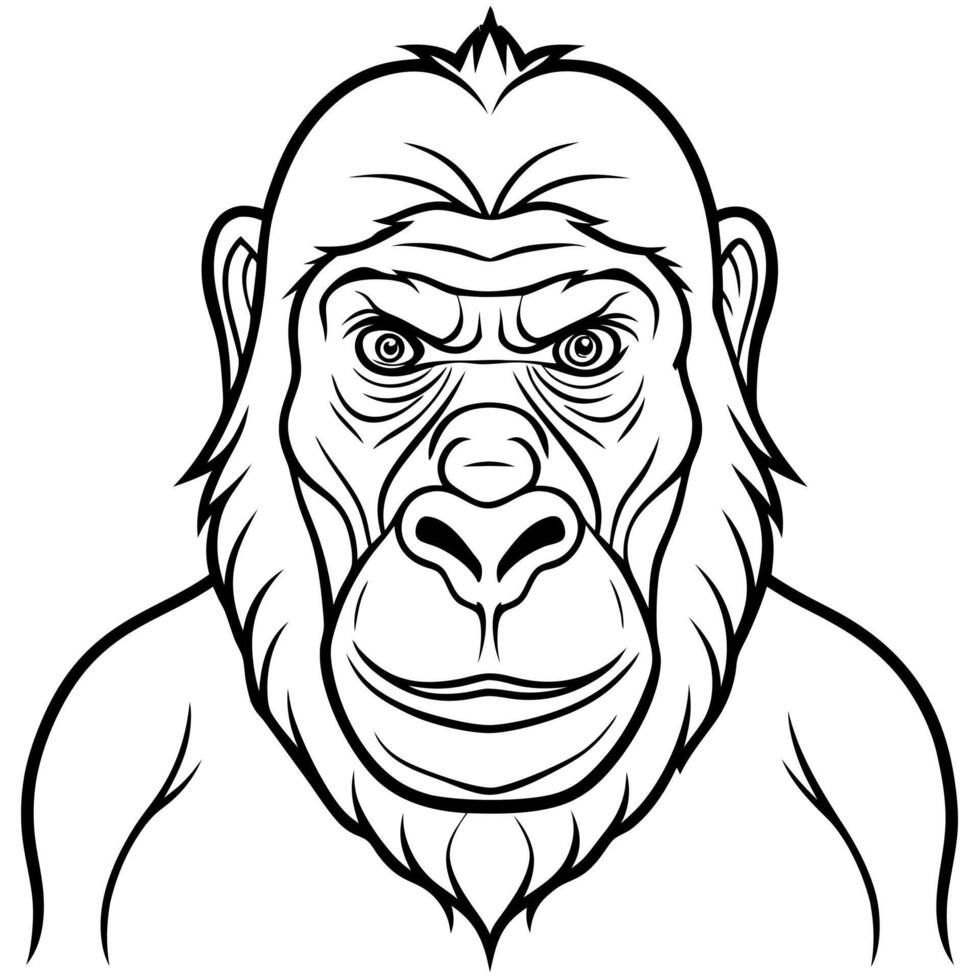 Monkey head outline vector