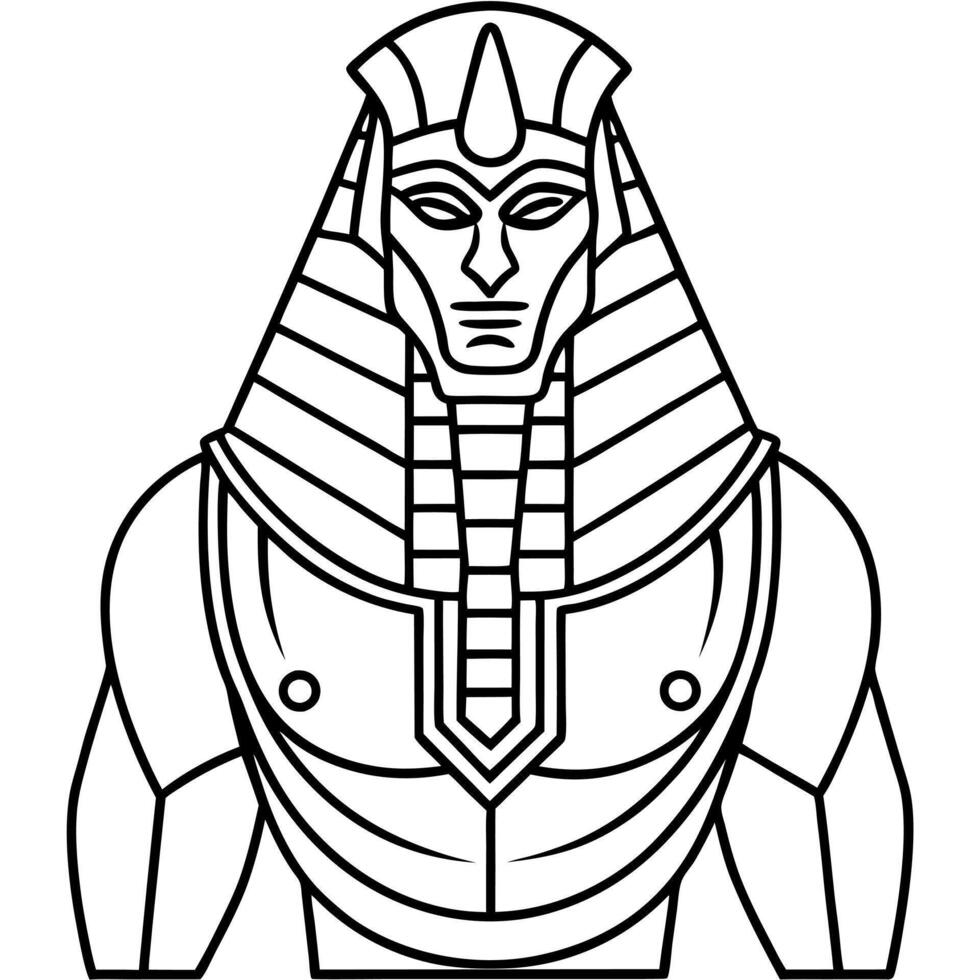 An egyptian pharaoh coloring page vector