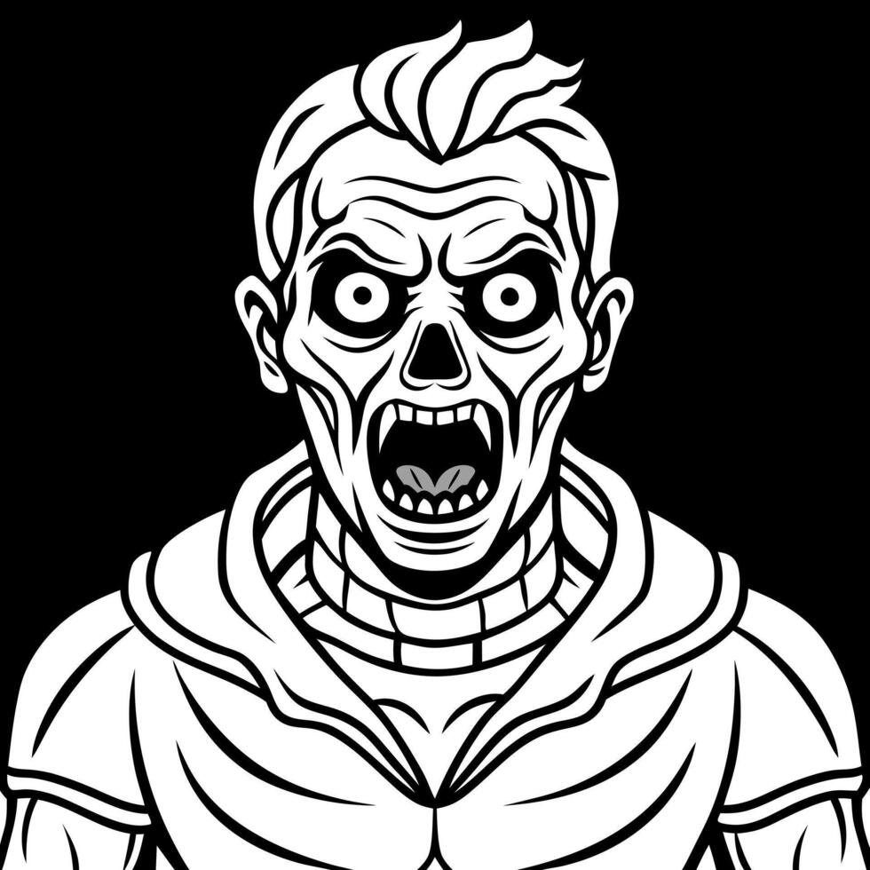 A cartoon zombie with a big mouth and eyes vector