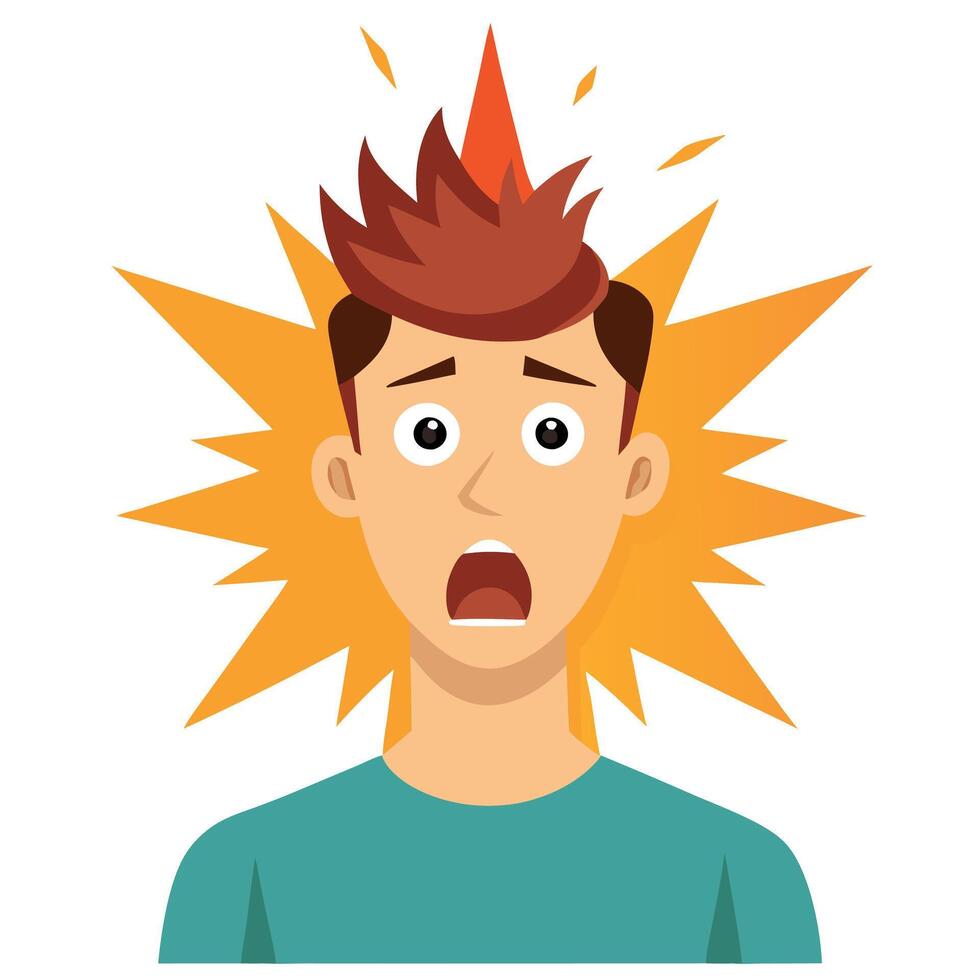 A man with a shocked expression on his face vector