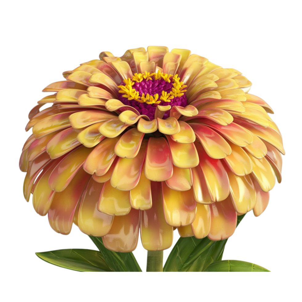 Yellow Zinnia Flower Close Up Blooming png