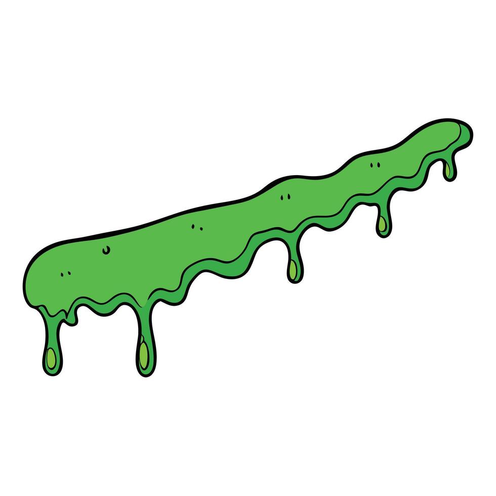 A green liquid dripping down a long stick vector