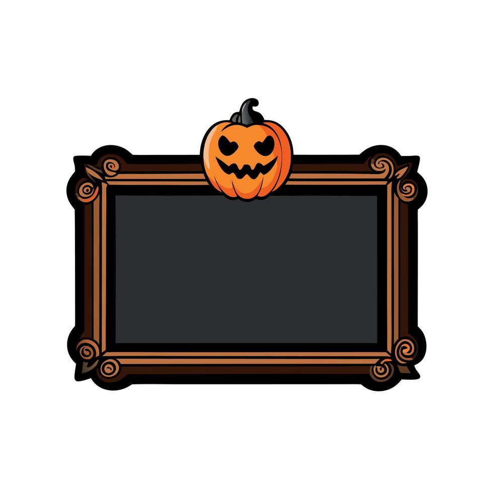 Halloween pumpkin frame with text for your message vector