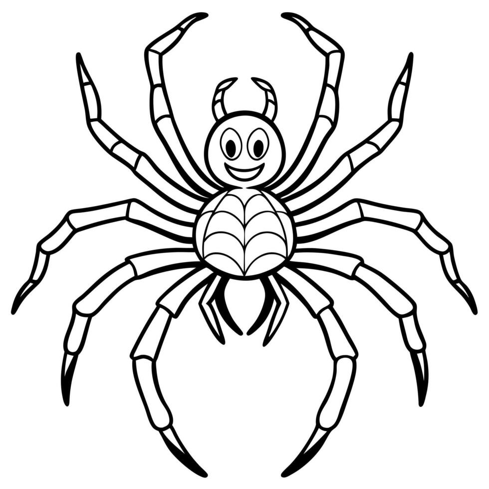 Spider coloring pages for kids vector