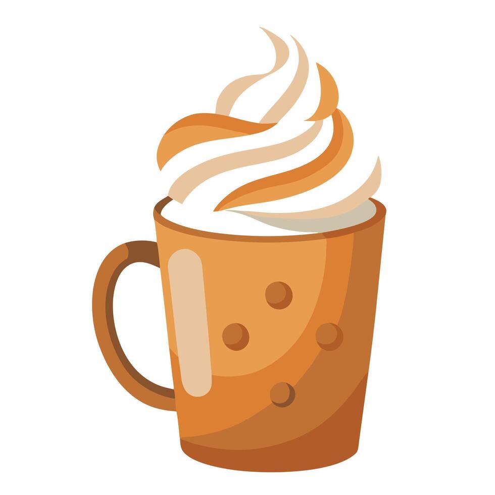 Hot chocolate with whipped cream vector