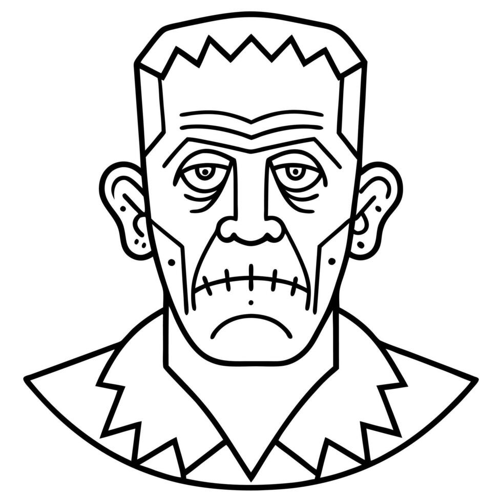 Frankenstein coloring pages vector