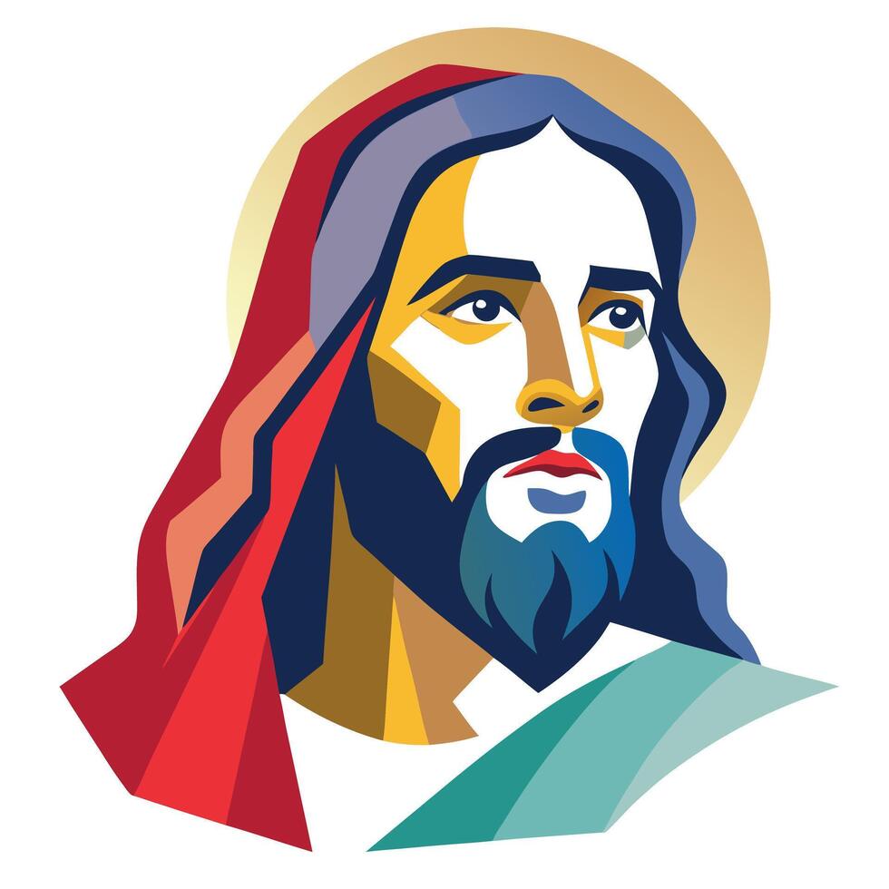 Jesus christ, the face of the lord, the savior of the world vector