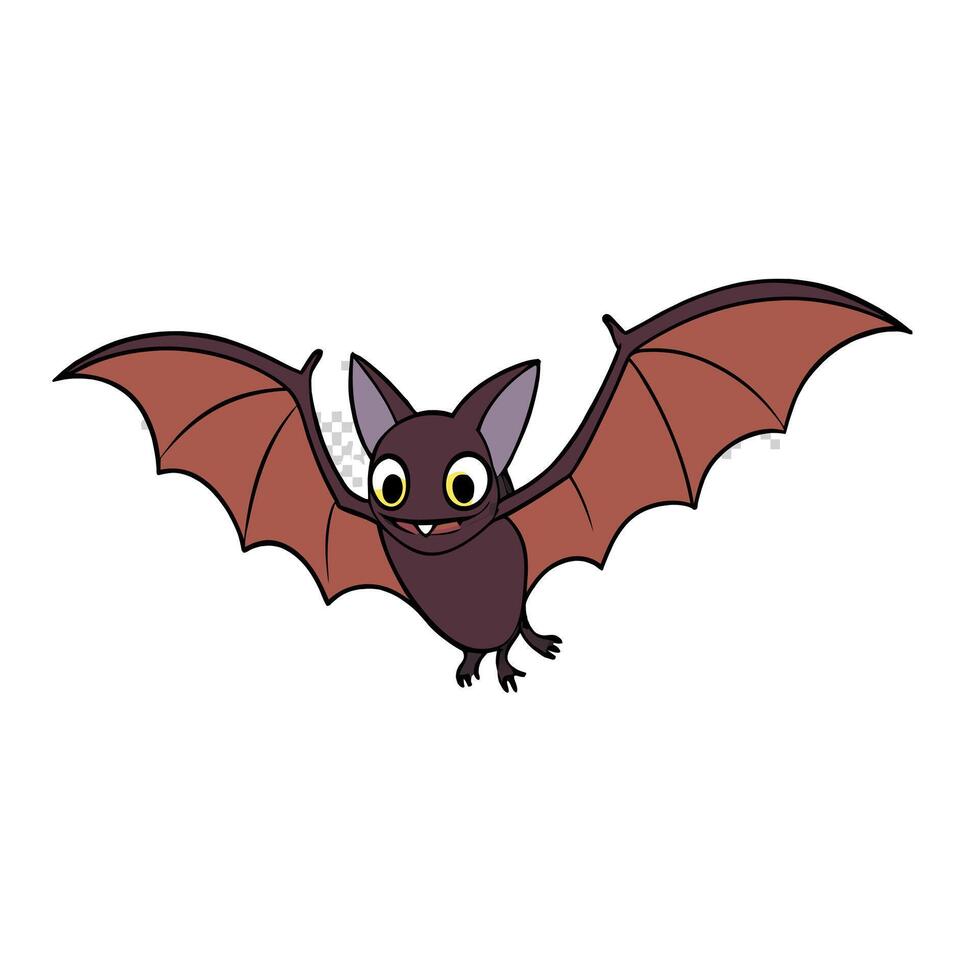 A cartoon bat with big eyes and a big nose vector