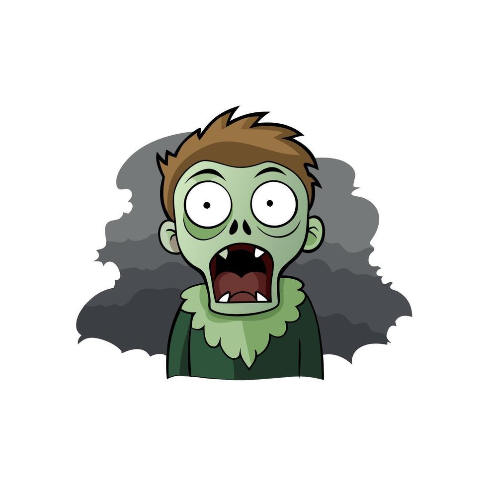 Zombie boy with open mouth and eyes vector
