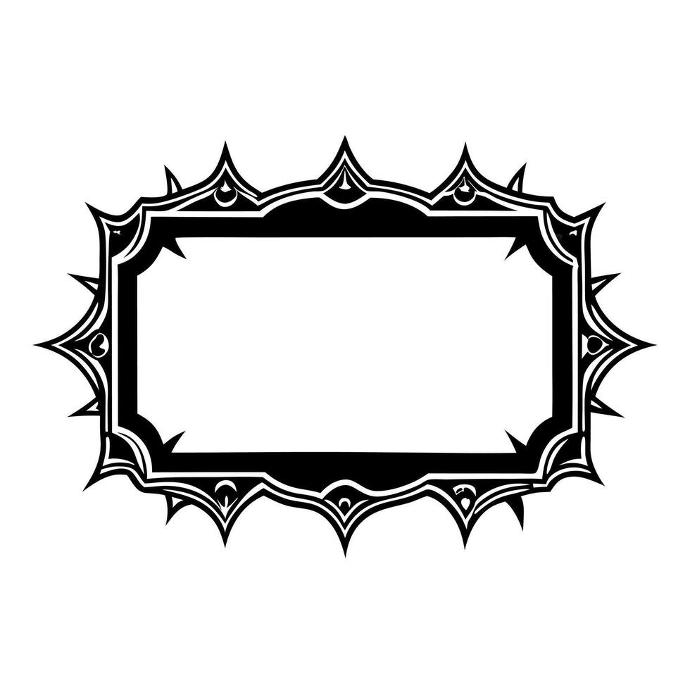 A black and white illustration of a frame vector