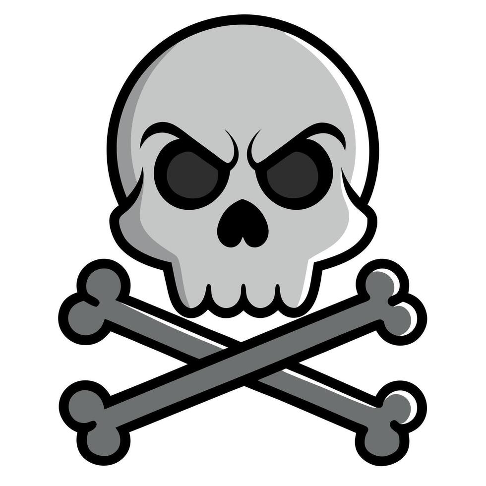 A skull and crossbones icon on a white background vector